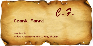 Czank Fanni névjegykártya